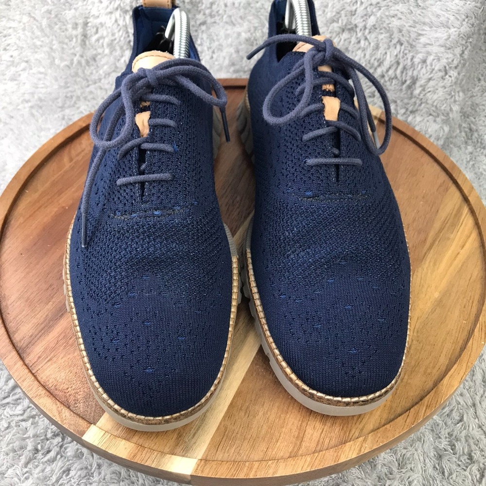 Cole Haan ZeroGrand Stitchlite Wingtip Oxford Mens 9M Blue Dress Shoe C27844
